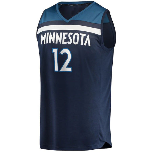 M.Timberwolves #12 Taurean Prince Fanatics Branded  2021-22 Fast Break Replica Jersey Icon Edition Navy Stitched American Basketball Jersey