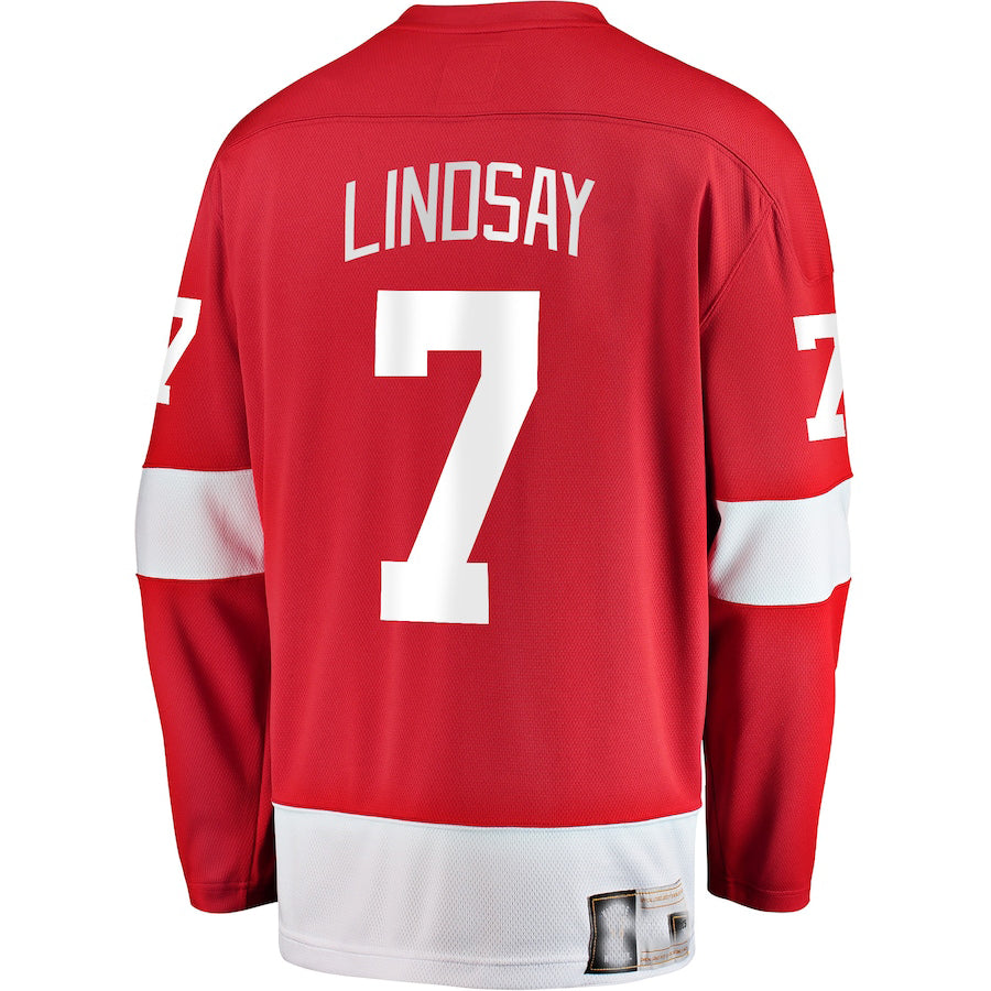 D.Red Wings #7 Ted Lindsay Fanatics Branded Premier Breakaway Retired Player Jersey Red Stitched American Hockey Jerseys CROVYIE
