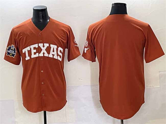 T.Longhorns Blank Orange 2025 World Series Stitched American College Jerseys