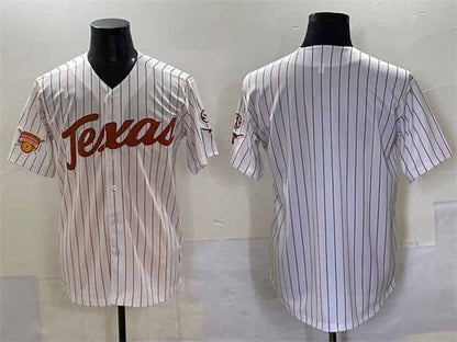 T.Longhorns Blank White Pinstripe 2025 Softball National Champions Stitched American College Jerseys