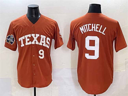 T.Longhorns #9 Joley Mitchell Orange 2025 World Series Stitched American College Jerseys