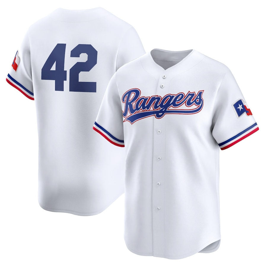 Texas Rangers 2024 #42 Jackie Robinson Day Home Limited Jersey ¨C White Stitches Baseball Jerseys