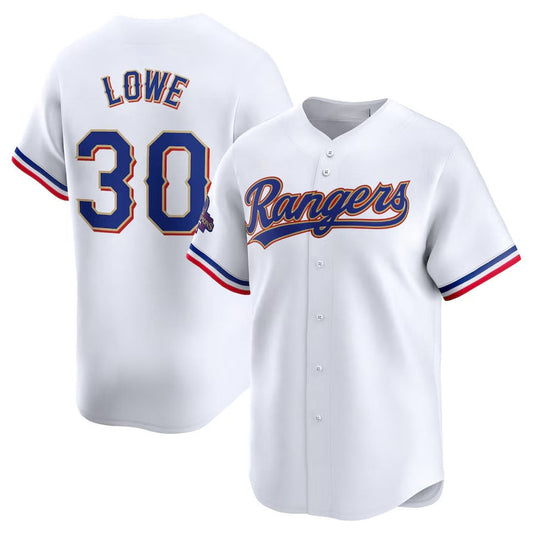 Texas Rangers #30 Nathaniel Lowe 2024 Gold Collection Limited Player Jersey ¨C White Baseball Jerseys