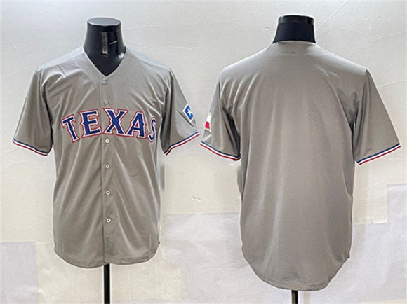 Texas Rangers Blank Gray With Patch Cool Base Stitched Baseball Jersey