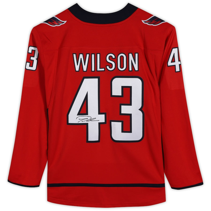 W.Capitals #43 Tom Wilson Fanatics Authentic Autographed Breakaway Jersey Red Stitched American Hockey Jerseys CROVYIE