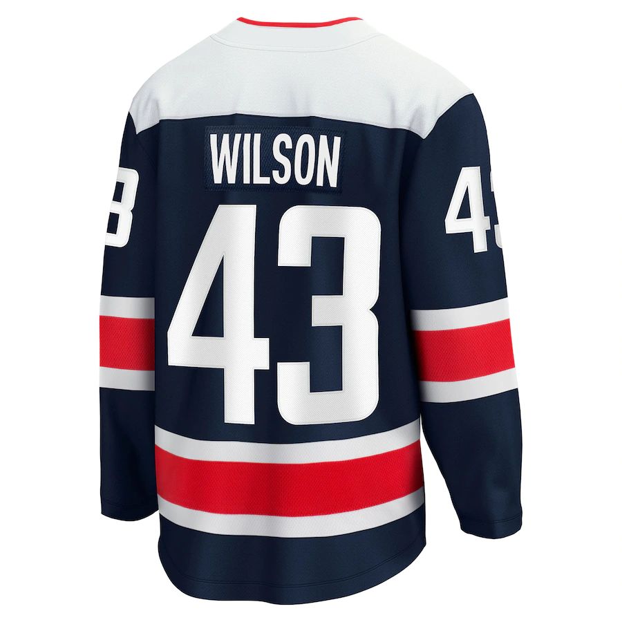 W.Capitals #43 Tom Wilson Fanatics Branded 2020-21 Alternate Premier Breakaway Player Jersey Navy Stitched American Hockey Jerseys CROVYIE