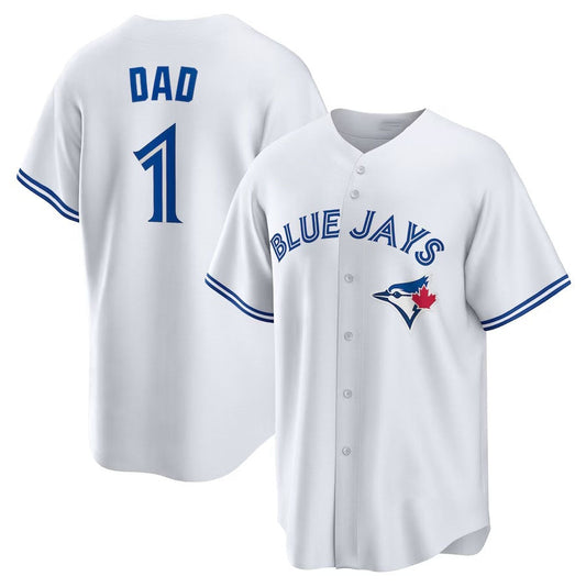 Toronto Blue Jays #1 Dad Home Replica Jersey - White Stitched Baseball Jersey