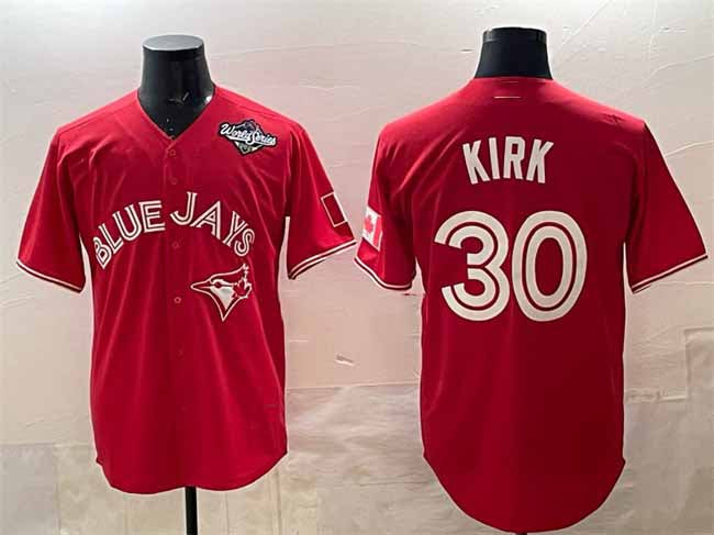 Toronto Blue Jays #30 Alejandro Kirk Red 2025 World Series Cool Base Stitched Baseball Jersey