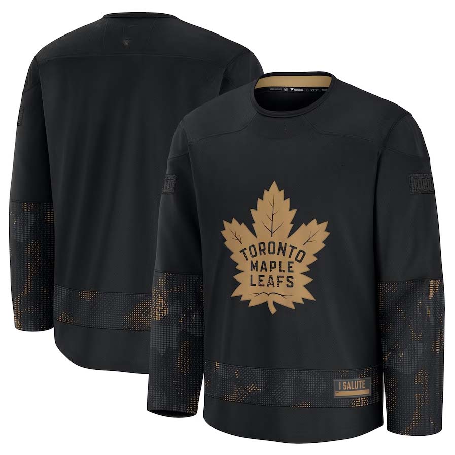 T.Maple Leafs Fanatics 2024 Military Appreciation Practice Jersey - Black Stitched American Hockey Jerseys CROVYIE