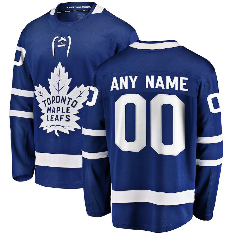 Custom T.Maple Leafs Fanatics Branded Home Breakaway Blue Stitched American Hockey Jerseys CROVYIE