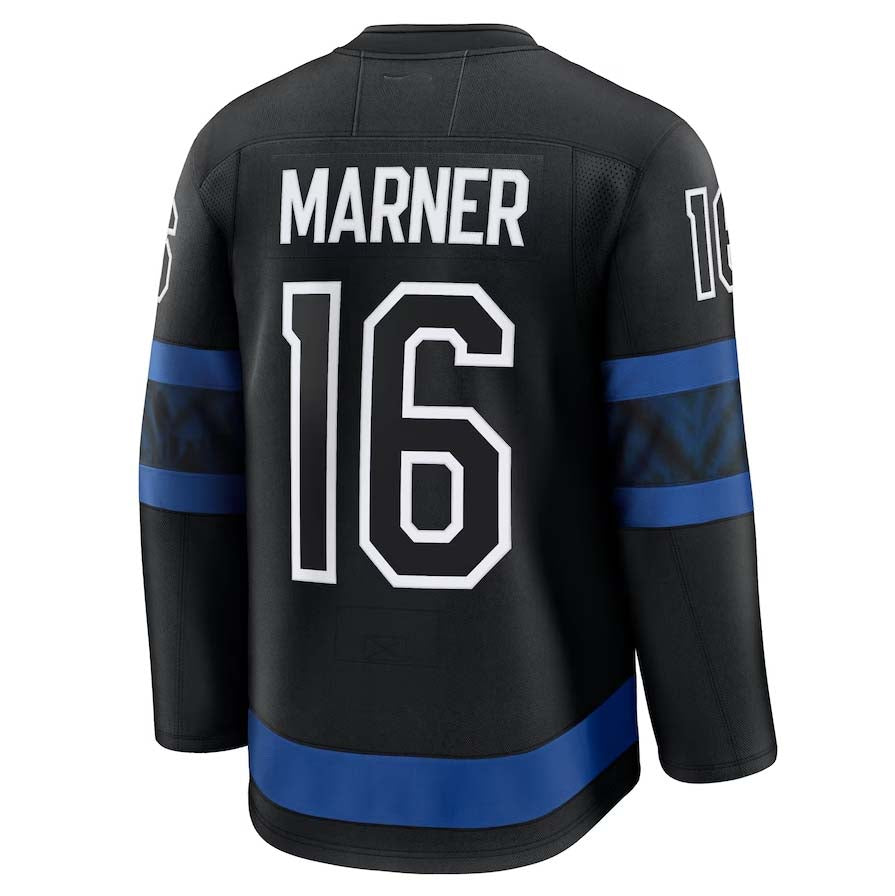 T.Maple Leafs #16 Mitch Marner Fanatics Alternate Premium Jersey - Black Stitched American Hockey Jerseys CROVYIE
