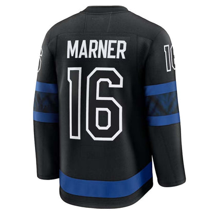 T.Maple Leafs #16 Mitch Marner Fanatics Alternate Premium Jersey - Black Stitched American Hockey Jerseys CROVYIE