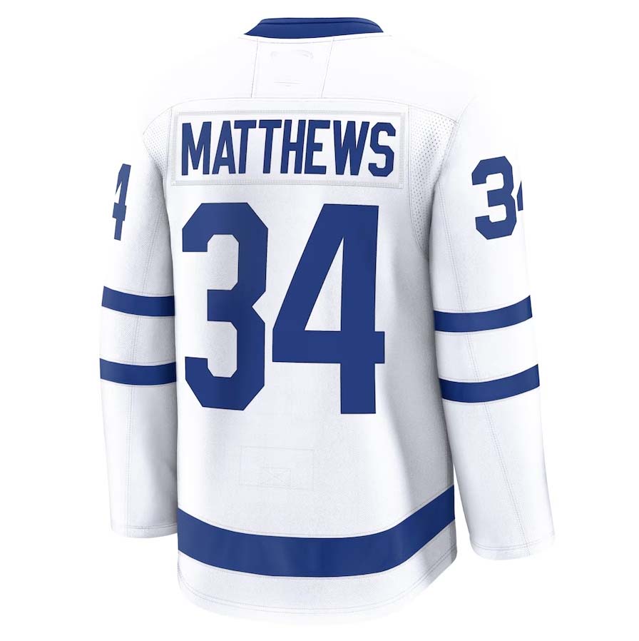 T.Maple Leafs #34 Auston Matthews Fanatics Away Premium Jersey - White Stitched American Hockey Jerseys CROVYIE