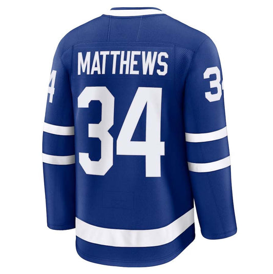 T.Maple Leafs #34 Auston Matthews Fanatics Captain Patch Home Premium Jersey - Blue Stitched American Hockey Jerseys CROVYIE