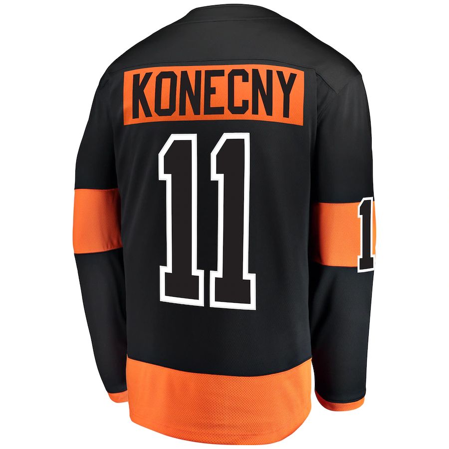 P.Flyers #11 Travis Konecny Fanatics Branded Alternate Breakaway Player Jersey Black Stitched American Hockey Jerseys CROVYIE