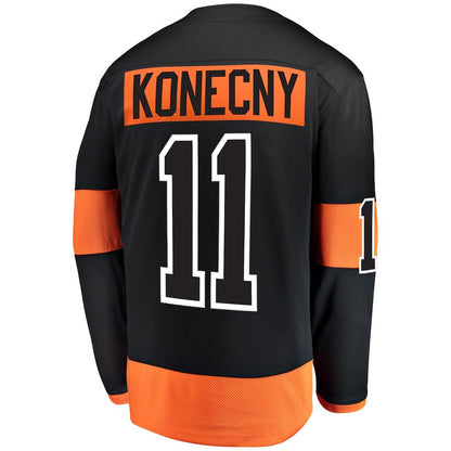 P.Flyers #11 Travis Konecny Fanatics Branded Alternate Breakaway Player Jersey Black Stitched American Hockey Jerseys CROVYIE