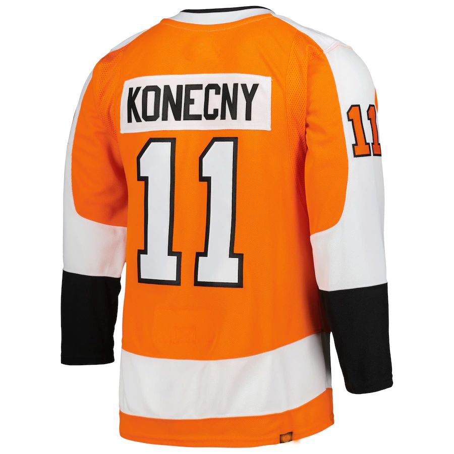 P.Flyers #11 Travis Konecny Primegreen Authentic Pro Home Player Jersey Orange Stitched American Hockey Jerseys CROVYIE