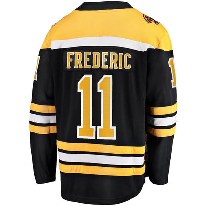B.Bruins #11 Trent Frederic Fanatics Branded Home Breakaway Player Jersey  Black Stitched American Hockey Jerseys CROVYIE