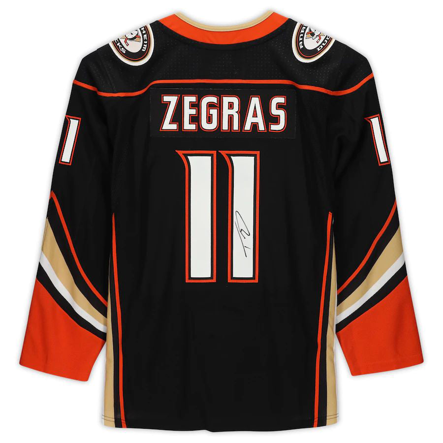 A.Ducks #11 Trevor Zegras Fanatics Authentic Autographed  Authentic Jersey  Black Stitched American Hockey Jerseys CROVYIE