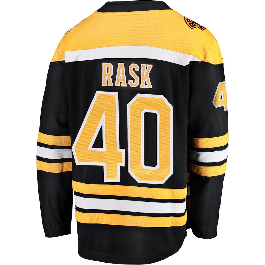 B.Bruins #40 Tuukka Rask Fanatics Branded Breakaway Player Jersey Black Stitched American Hockey Jerseys CROVYIE