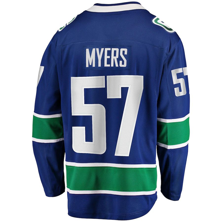 V.Canucks #57 Tyler Myers Fanatics Branded Home Breakaway Player Jersey  Blue Stitched American Hockey Jerseys CROVYIE