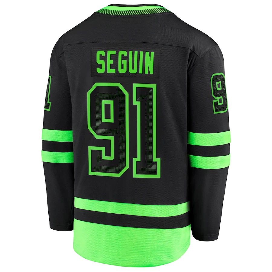 D.Stars #91 Tyler Seguin Fanatics Branded 2020-21 Alternate Premier Breakaway Player Jersey Black Green Stitched American Hockey Jerseys CROVYIE