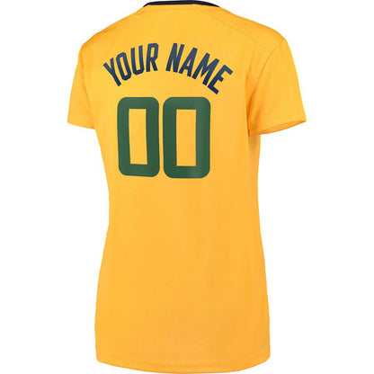 Custom U.Jazz Fanatics Branded Women's Fast Break Replica Custom Jersey Gold Statement Edition Stitched Basketball Jersey