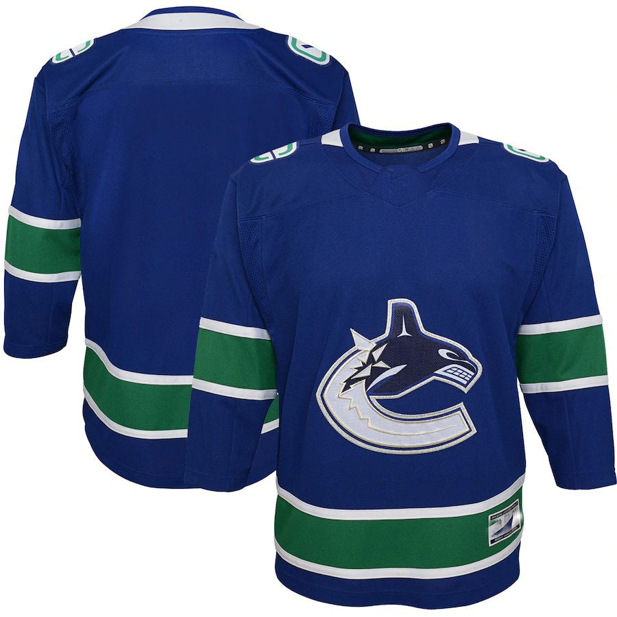 V.Canucks Premier Jersey Blue Stitched American Hockey Jerseys CROVYIE