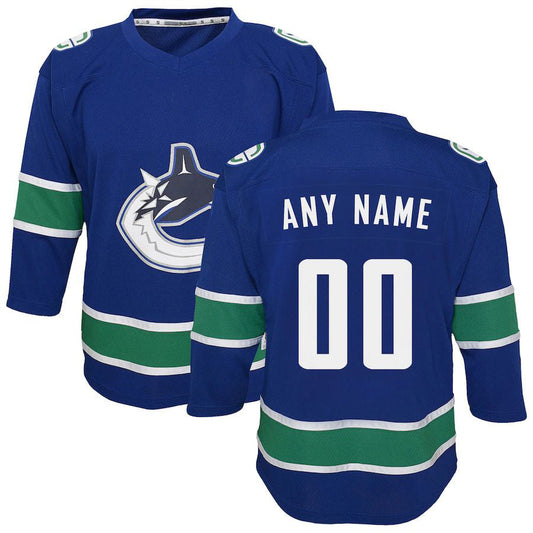 Custom V.Canucks Replica Jersey Blue Stitched American Hockey Jerseys CROVYIE