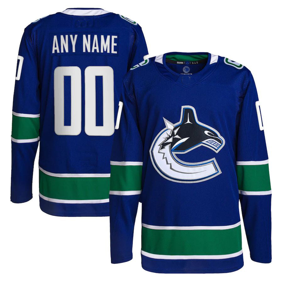 Custom V.Canucks Home Primegreen Authentic Pro Jersey Blue Stitched American Hockey Jerseys CROVYIE