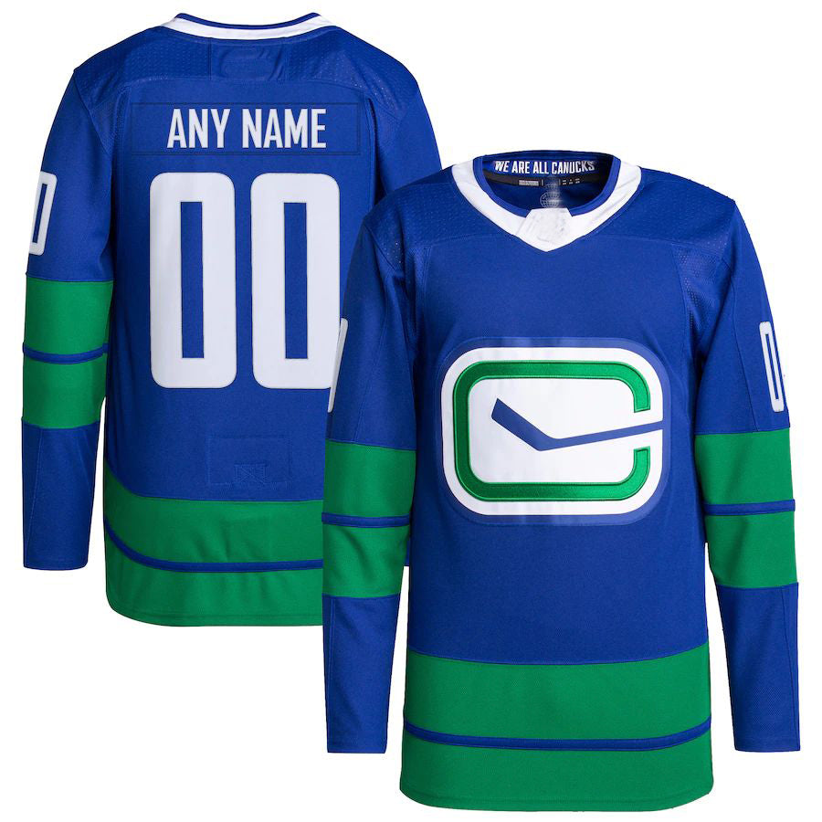 Custom V.Canucks Primegreen Authentic Pro Jersey Royal Stitched American Hockey Jerseys CROVYIE