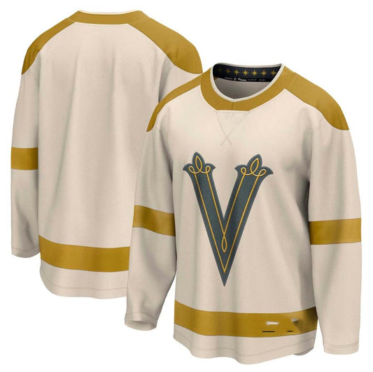V.Golden Knights Fanatics 2024 NHL Winter Classic Breakaway Jersey - Cream Stitched American Hockey Jerseys CROVYIE