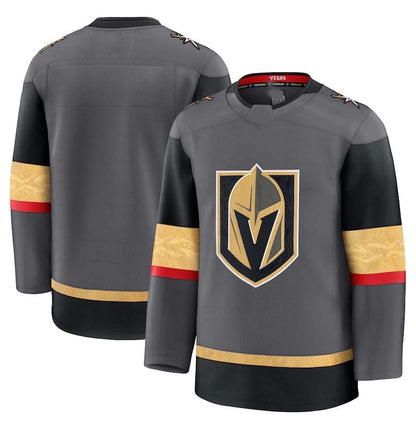V.Golden Knights Fanatics Alternate Premium Jersey - Gray Stitched American Hockey Jerseys CROVYIE