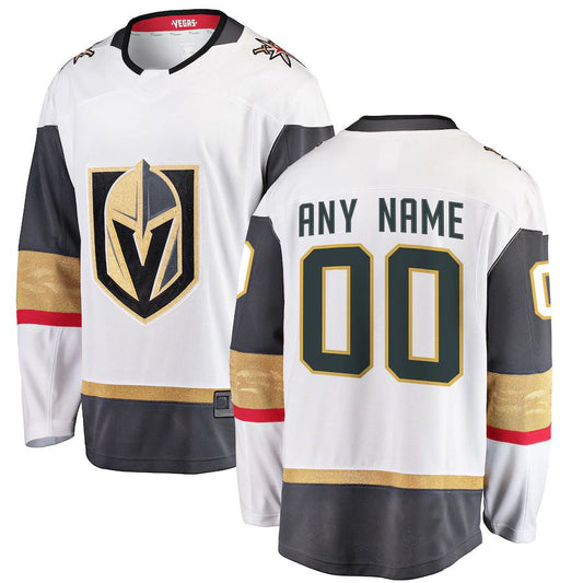 Custom V.Golden Knights Fanatics Branded Away Breakaway White Gray Stitched American Hockey Jerseys CROVYIE