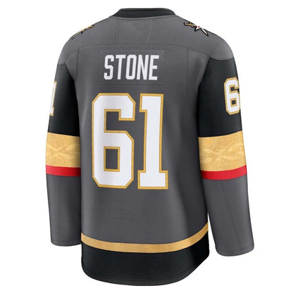 V.Golden Knights #61 Mark Stone Fanatics Alternate Premium Jersey - Gray Stitched American Hockey Jerseys CROVYIE