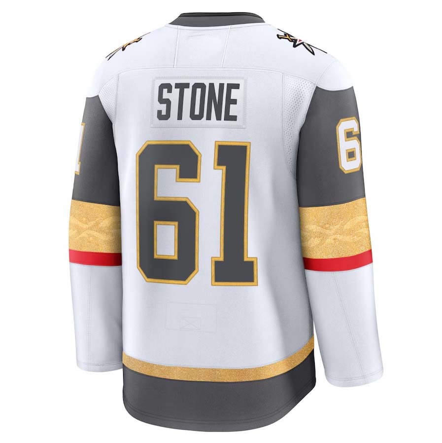 V.Golden Knights #61 Mark Stone Fanatics Away Premium Jersey - White Stitched American Hockey Jerseys CROVYIE