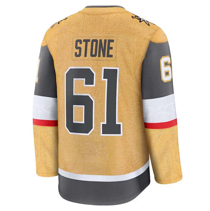 V.Golden Knights #61 Mark Stone Fanatics Home Premium Jersey - Gold Stitched American Hockey Jerseys CROVYIE