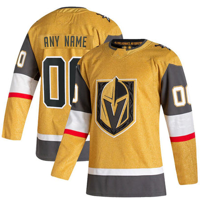 Custom V.Golden Knights 2020-21 Home Authentic Jersey Gold Stitched American Hockey Jerseys CROVYIE