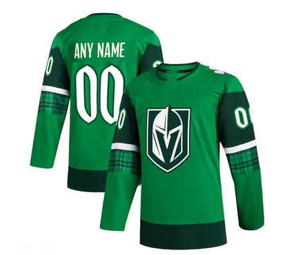 Custom V.Golden Knights 2023 St. Patrick's Day Primegreen Authentic Custom Jersey - Kelly Green Stitched American Hockey Jerseys CROVYIE