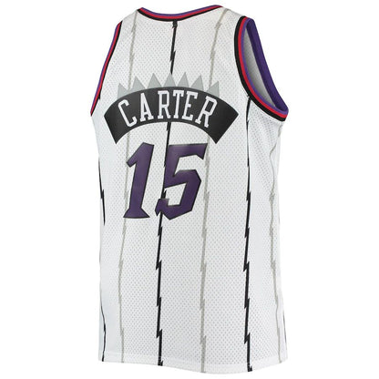 T.Raptors #15 Vince Carter Mitchell & Ness Big & Tall Hardwood Classics Swingman Jersey White Stitched American Basketball Jersey