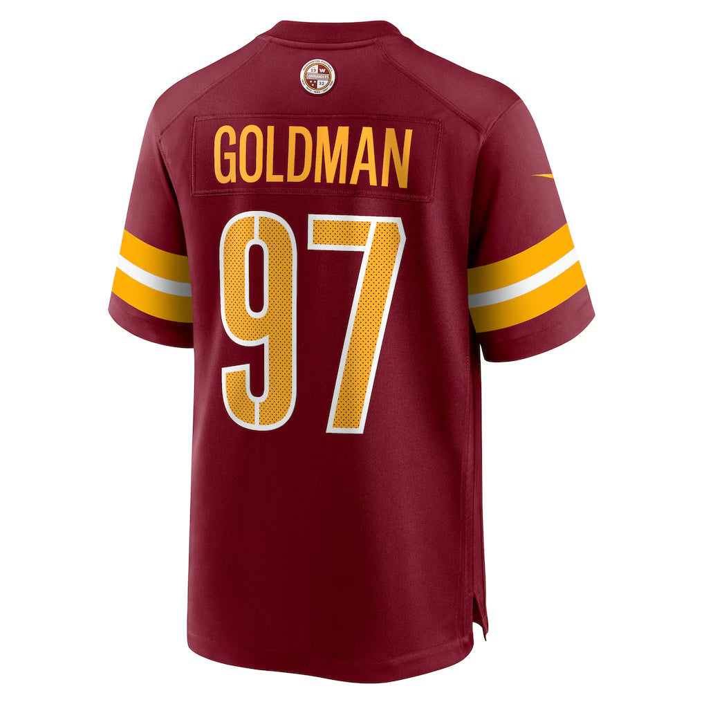 W.Commanders #97 Eddie Goldman Burgundy Team Game Stitched American Football Jerseys