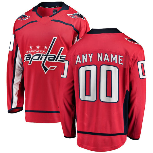 Custom W.Capitals Fanatics Branded Home Breakaway Red Stitched American Hockey Jerseys CROVYIE