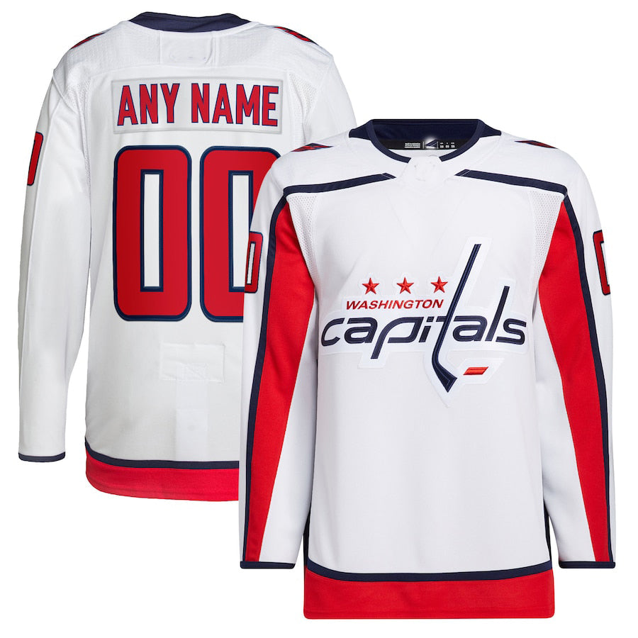 Custom W.Capitals Away Primegreen Authentic Pro Jersey White Stitched American Hockey Jerseys CROVYIE
