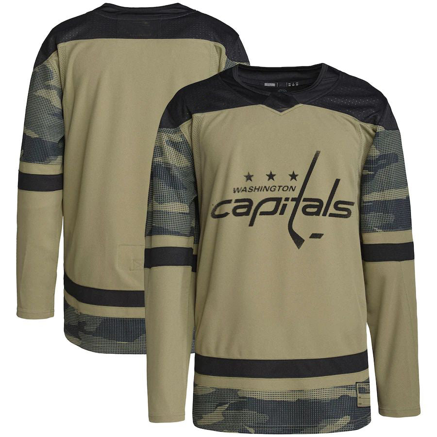 W.Capitals Military Appreciation Team Authentic Practice Jersey Camo Stitched American Hockey Jerseys CROVYIE