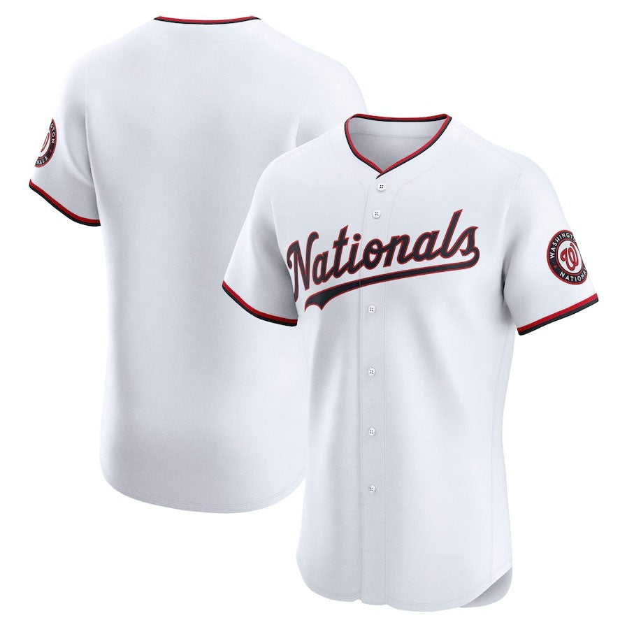 Washington Nationals Home Elite Jersey - White Stitched Baseball Jersey