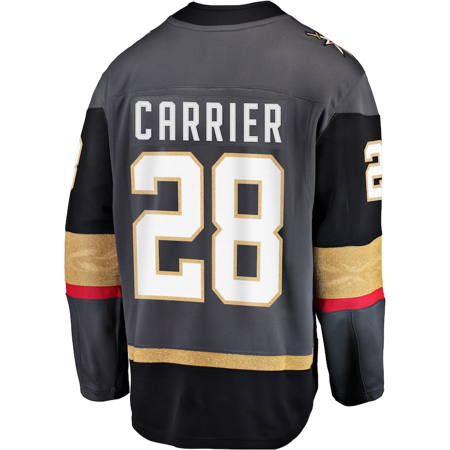 V.Golden Knights #28 William Carrier Alternate Breakaway Player Jersey Gray Hockey Jerseys CROVYIE