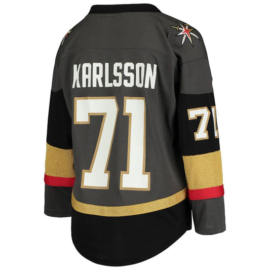 V.Golden Knights #71 William Karlsson Alternate Replica Player Jersey Gray Hockey Jerseys CROVYIE