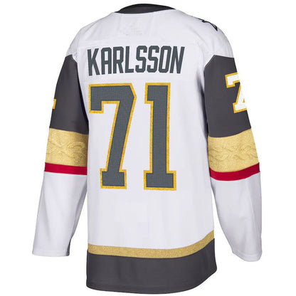 V.Golden Knights #71 William Karlsson Authentic Player Jersey White Hockey Jerseys CROVYIE