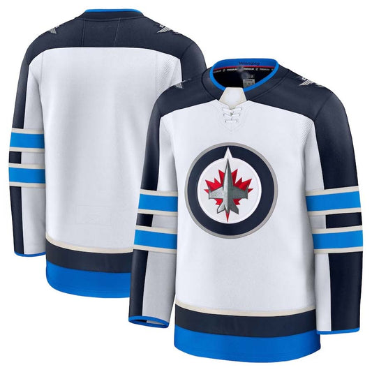 W.Jets Fanatics Away Premium Jersey - White Stitched American Hockey Jerseys CROVYIE