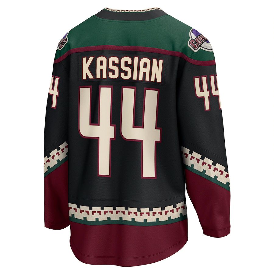 A.Coyotes #44 Zack Kassian Fanatics Branded Home Breakaway Player Jersey  Black Stitched American Hockey Jerseys CROVYIE